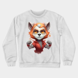 Frosty Gaze: Elegant Snow Fox with Glasses Crewneck Sweatshirt